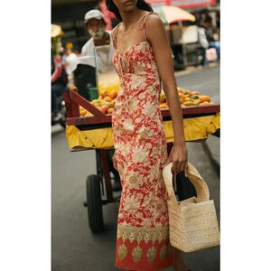 Johanna Ortiz Prettier In Spanish Printed Cotton Slip Dress Size Large